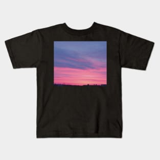 clouds sunset winter evening aesthetic photography pink violet blue orange Kids T-Shirt